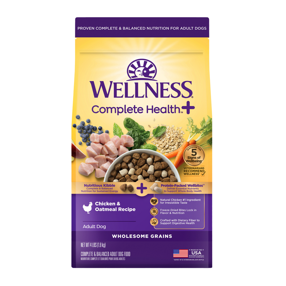 Wellness Complete Health+ Dry Dog Food, Chicken Recipe