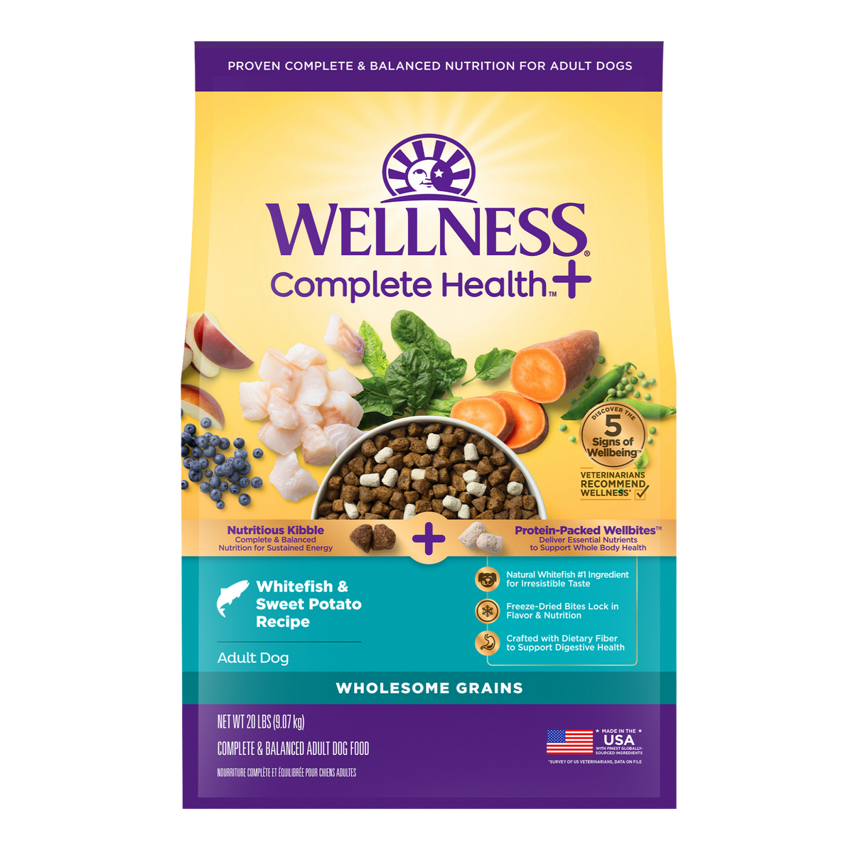 Wellness Complete Health+ Dry Dog Food, Whitefish Recipe