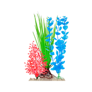 Tetra Orange, Green, and Blue Fluorescent Aquarium Plant 3 pk