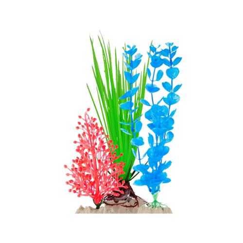 Tetra Orange, Green, and Blue Fluorescent Aquarium Plant 3 pk