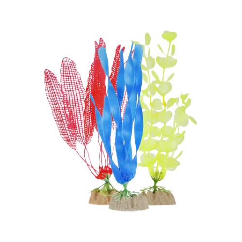 Tetra Yellow, Orange, and Blue Fluorescent Aquarium Plant 3 pk