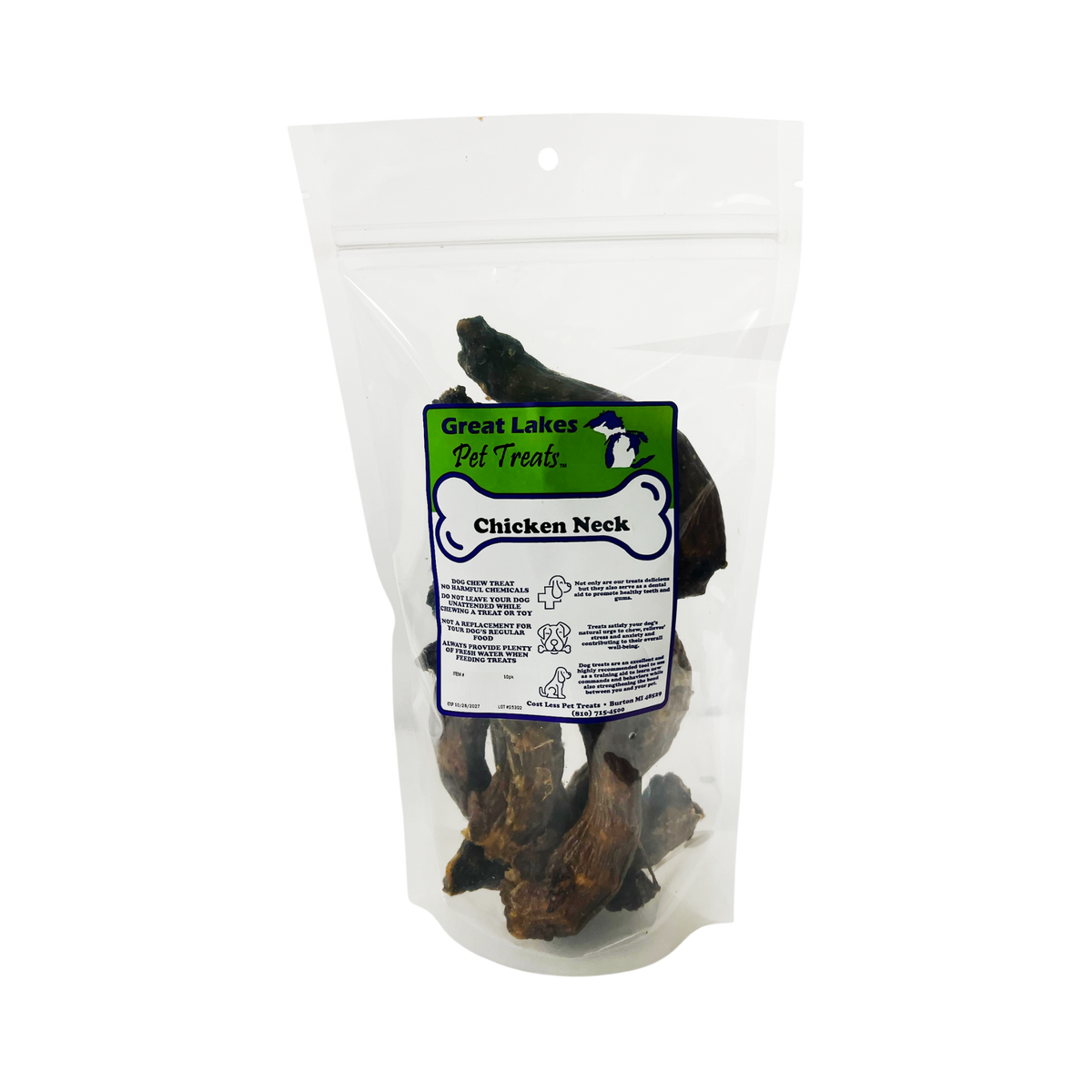 Great Lakes Chicken Neck Natural Dog Chew 10 ct