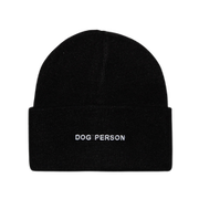 Hatphile Dog Person Black Knit Beanie