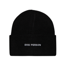 Hatphile Dog Person Black Knit Beanie