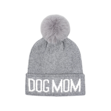 Hatphile Dog Mom Gray PomPom Knit Beanie