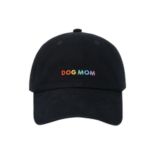 Hatphile Embroidered Dog Mom Black and Rainbow Hat