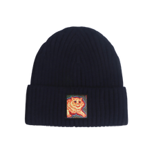 Hatphile Psychedelic Cat Black Knit Beanie