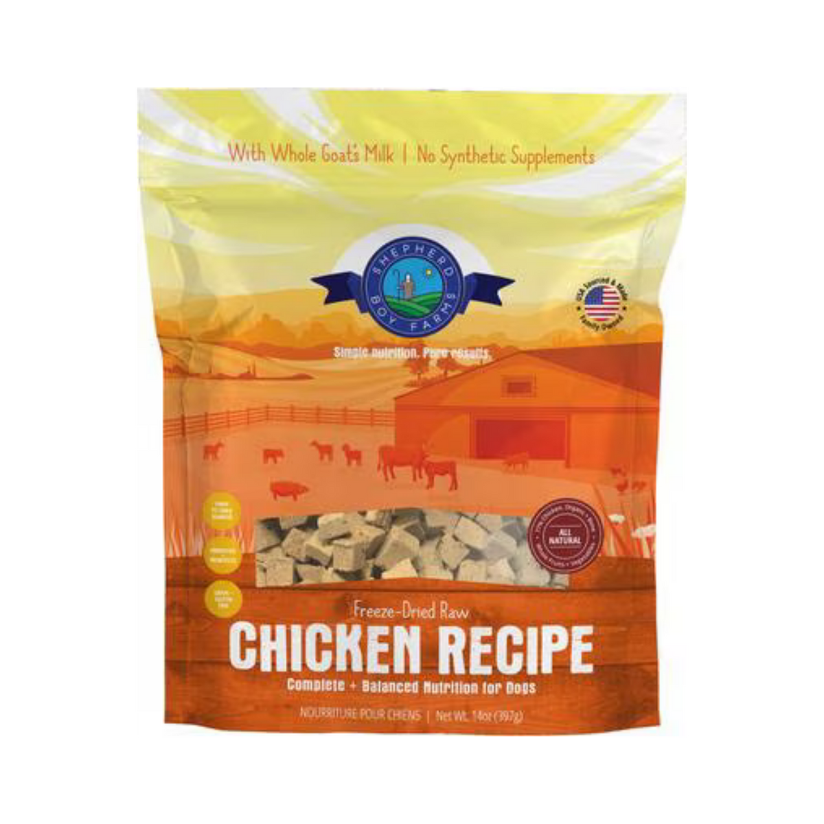 Shepherd Boy Farms Chicken Recipe Freeze-Dried Dog Food 14 oz