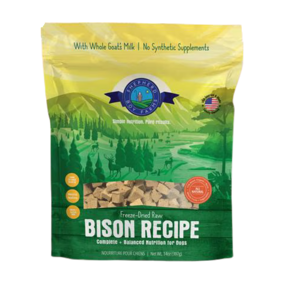 Shepherd Boy Farms Bison Recipe Freeze-Dried Dog Food 14 oz