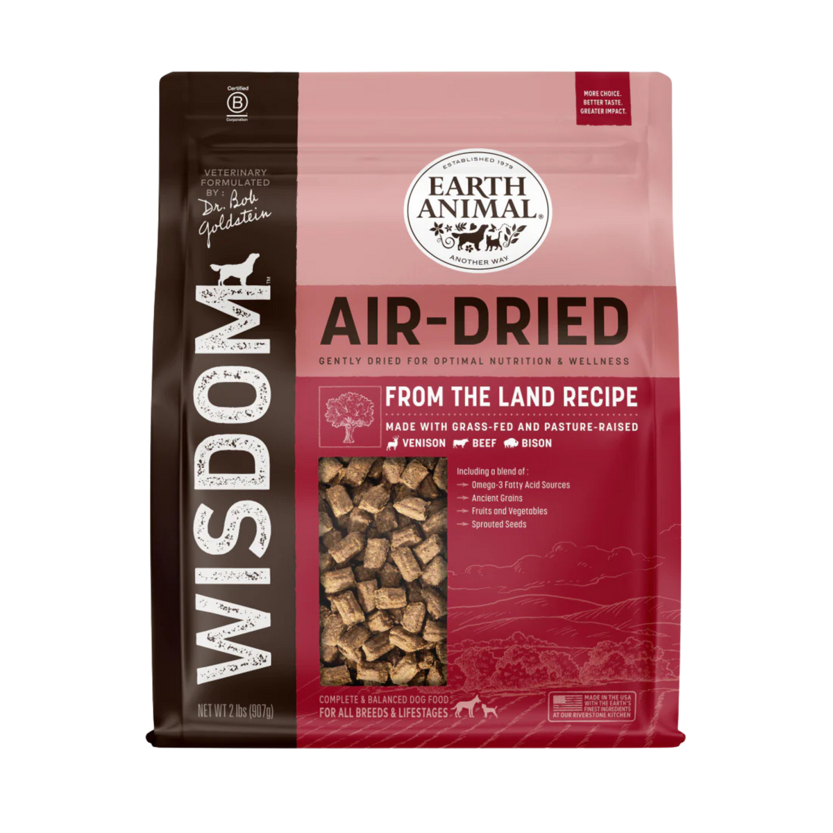 Earth Animal Wisdom Air-Dried From the Land Recipe Dog Food 2 lb