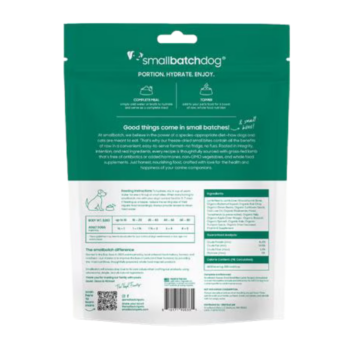Smallbatch Pet Food Freeze-Dried Lamb Small Bites Dog Food 7 oz
