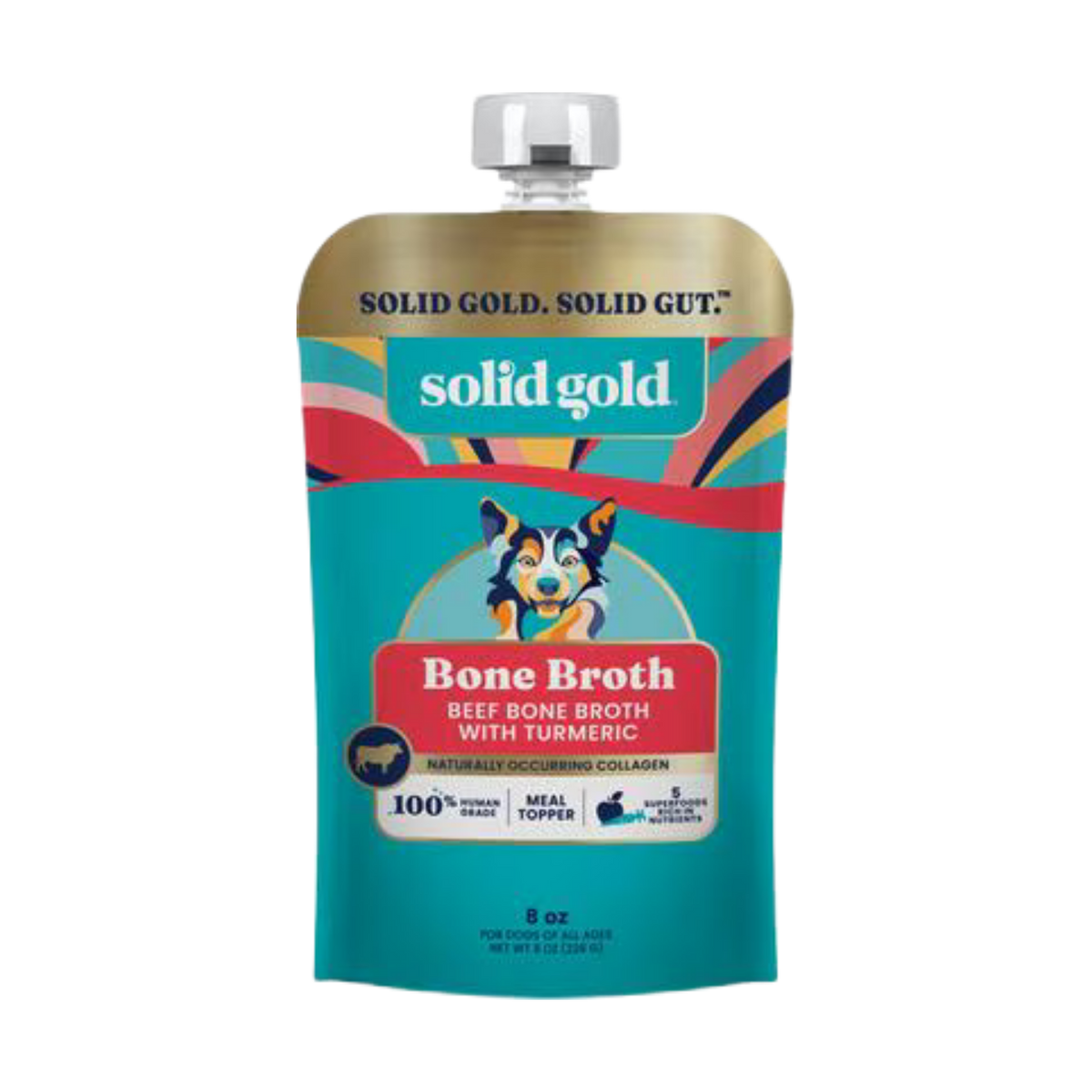 Solid Gold Beef Bone Broth with Turmeric Dog Food Topper 8 oz