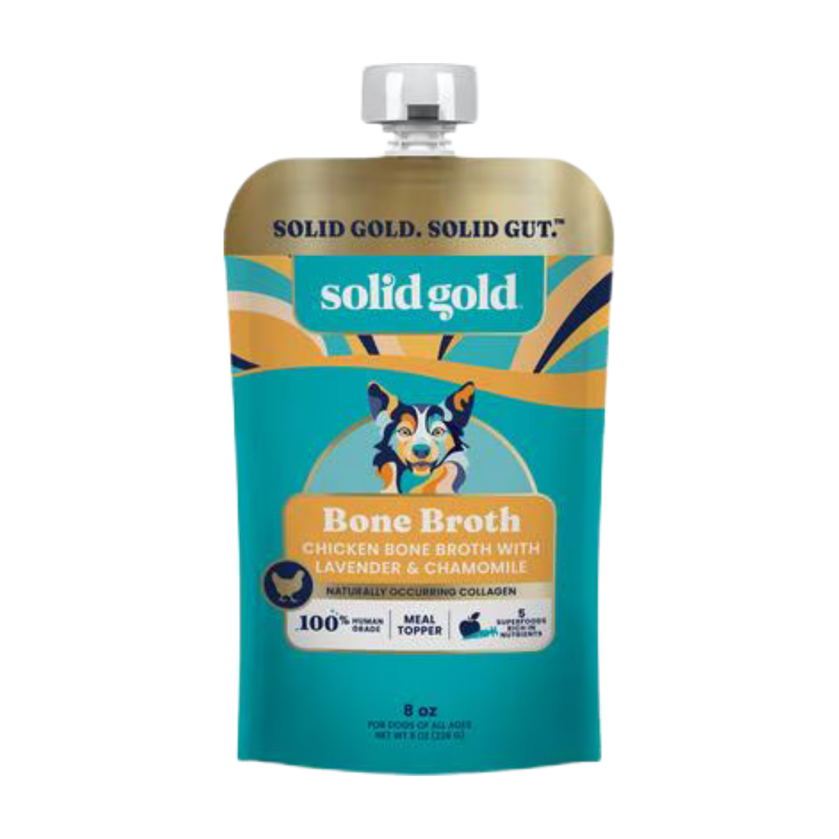 Solid Gold Chicken Bone Broth with Lavender & Chamomile Dog Food Topper 8 oz