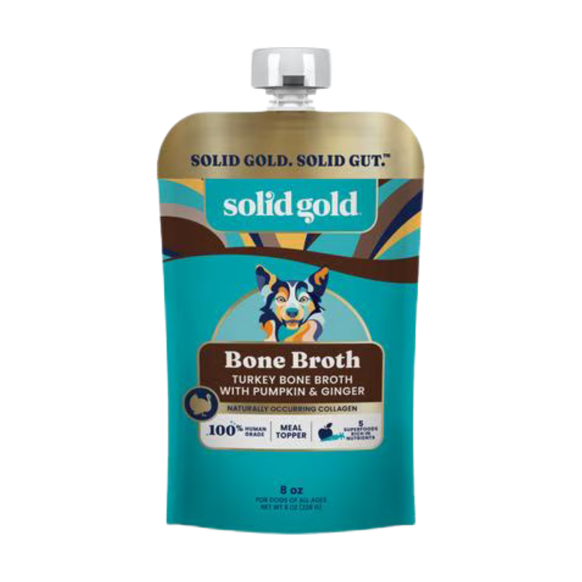 Solid Gold Turkey Grain-Free Bone Broth with Pumpkin & Ginger Dog Food 8 oz