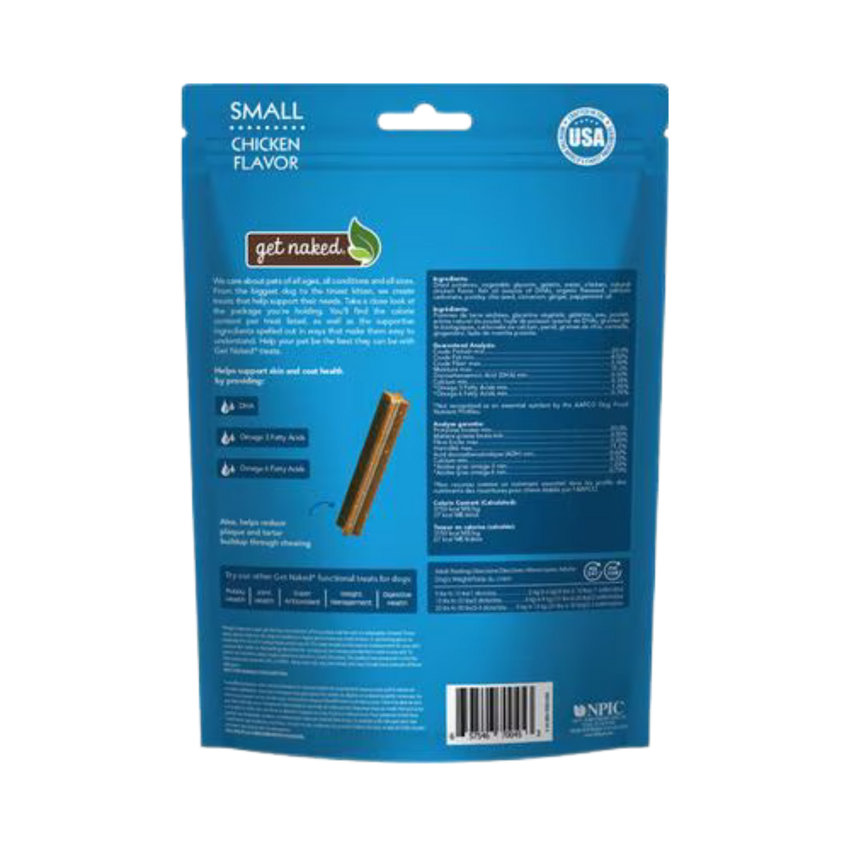 Get Naked Skin & Coat Health Dental Chew Sticks Dog Treats 6.2 oz