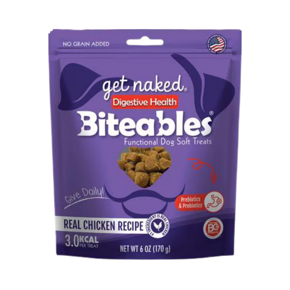 Get Naked Biteables Digestive Health Soft Dog Treats 6 oz
