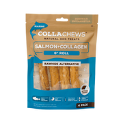 Collachews 6 in. Rawhide Alternative Salmon Collagen Roll Natural Dog Treat