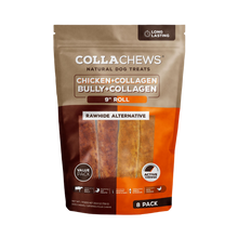 Collachews 9 in. Rawhide Alternative Chicken and Bully Flavors Collagen Roll Natural Dog Treat