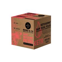 bones company barkin beef keto formula raw dog food patties
