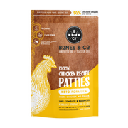 bones company kickin chicken keto formula raw dog food patties