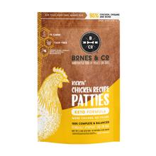 bones company kickin chicken keto formula raw dog food patties