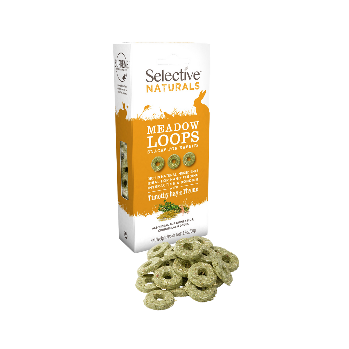 supreme pet foods selective naturals meadow loops rabbit treat