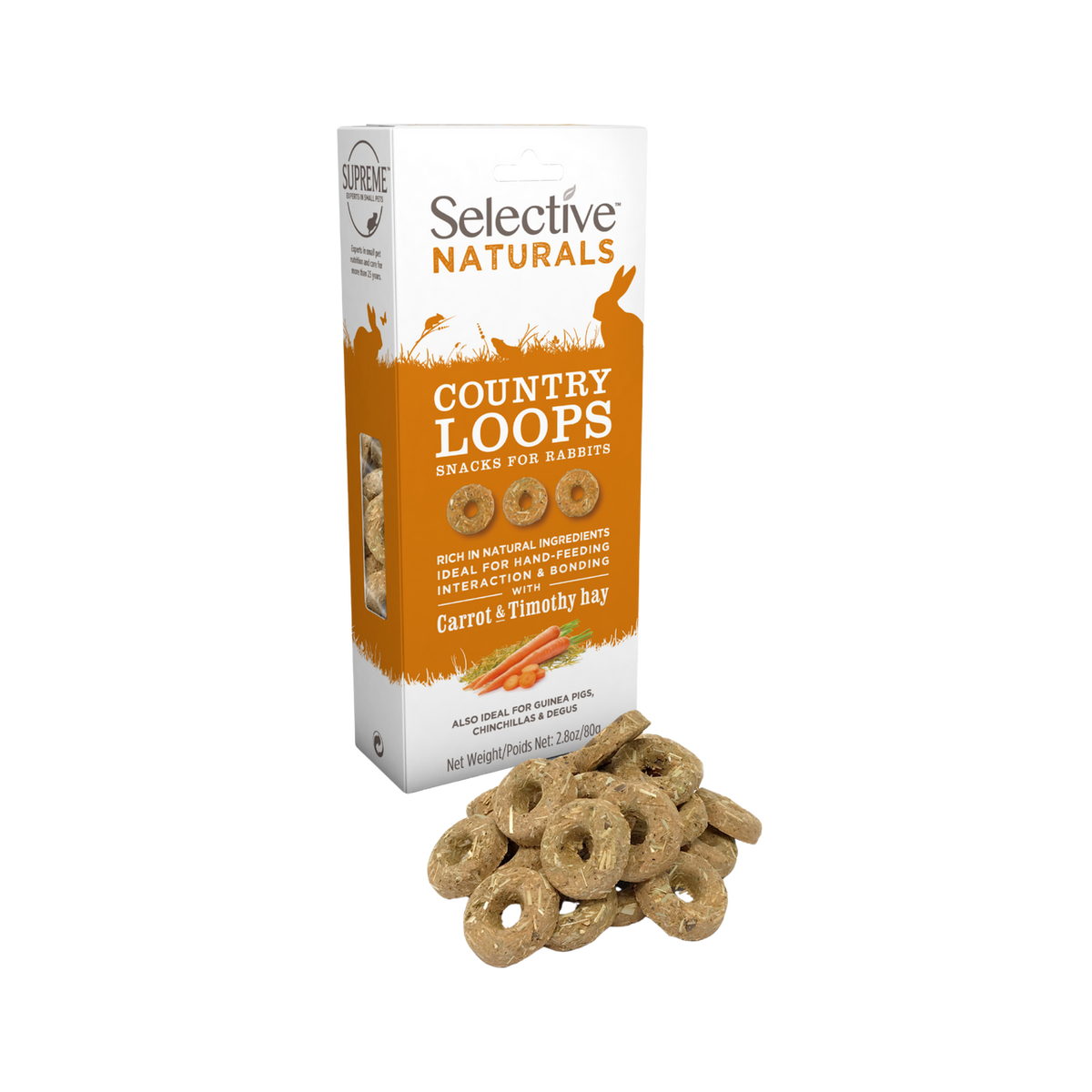 supreme pet foods selective naturals country loops rabbit treat
