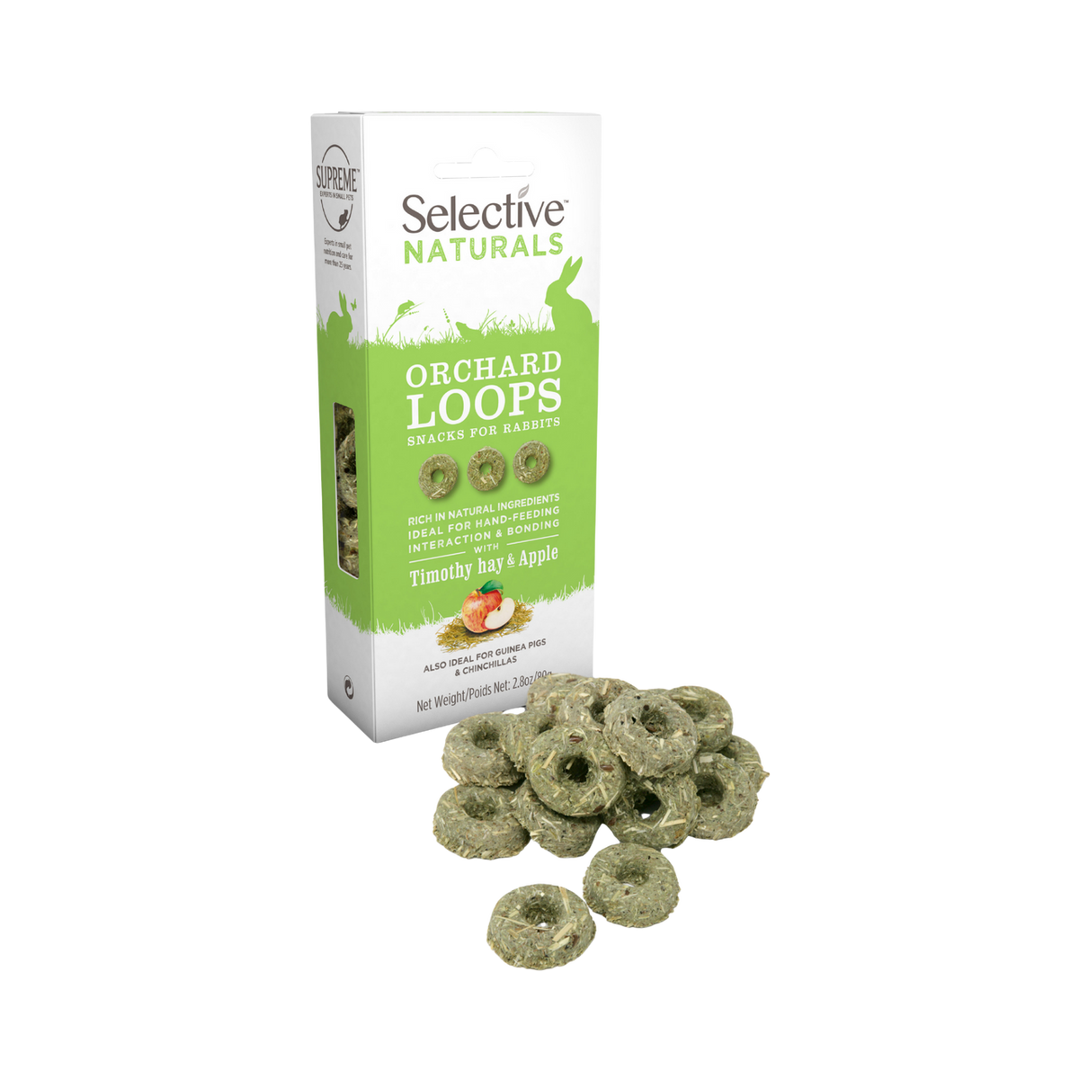 supreme pet foods selective naturals orchard loops rabbit treat