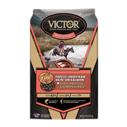 Victor Pet Food Raw Blend Fishermen's Freeze-Dried Skin-On Salmon Recipe + High-Protein Salmon Kibble Dog Food