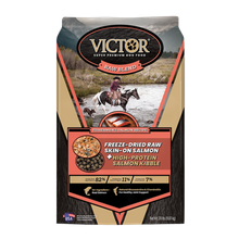 Victor Pet Food Raw Blend Fishermen's Freeze-Dried Skin-On Salmon Recipe + High-Protein Salmon Kibble Dog Food