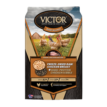 Victor Pet Food Raw Blend Farm Chicken Freeze-Dried Chicken Breast Recipe + High-Protein Chicken Kibble Dog Food