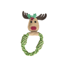 Spot Holiday Dura Fuse Reindeer Leather Rope Dog Toy