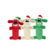 Multipet Holiday Loofa Santa Plush Dog Toy, Assorted