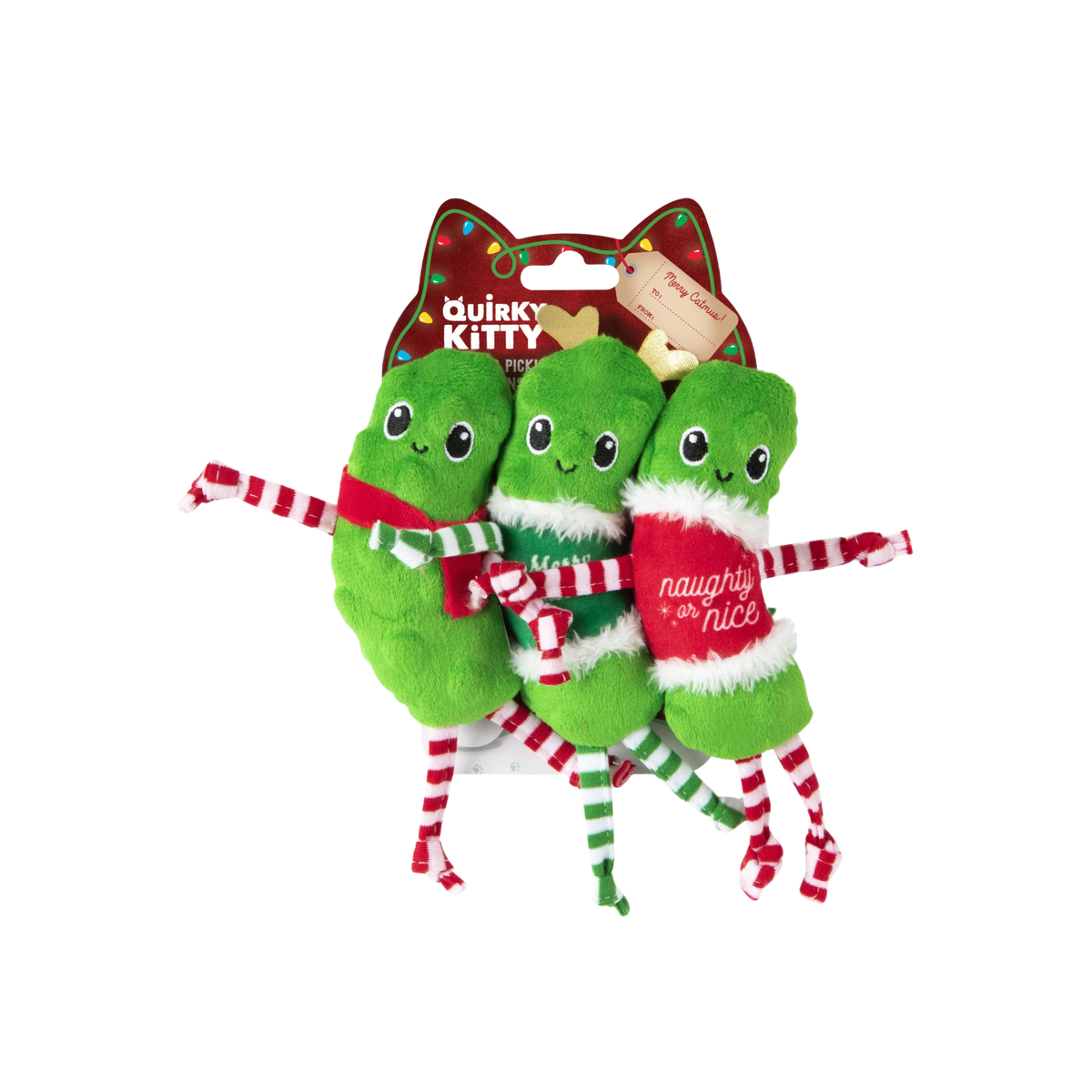 Petmate Holiday Dancing Pickles Cat Toys 3 pk