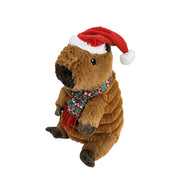Petlou Holiday Capybara with Scarf Plush Dog Toy 9 in