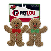 Petlou 6 in Holiday Gingerbread Men Plush Dog Toy 2 pk