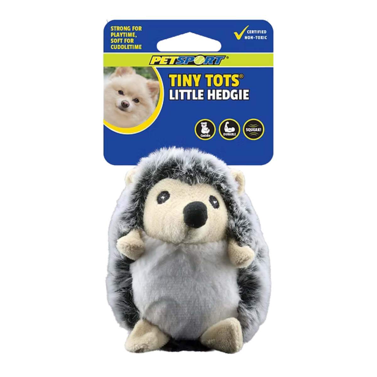 Petsport Tiny Tots Little Hedgie Plush Dog Toy 4 in