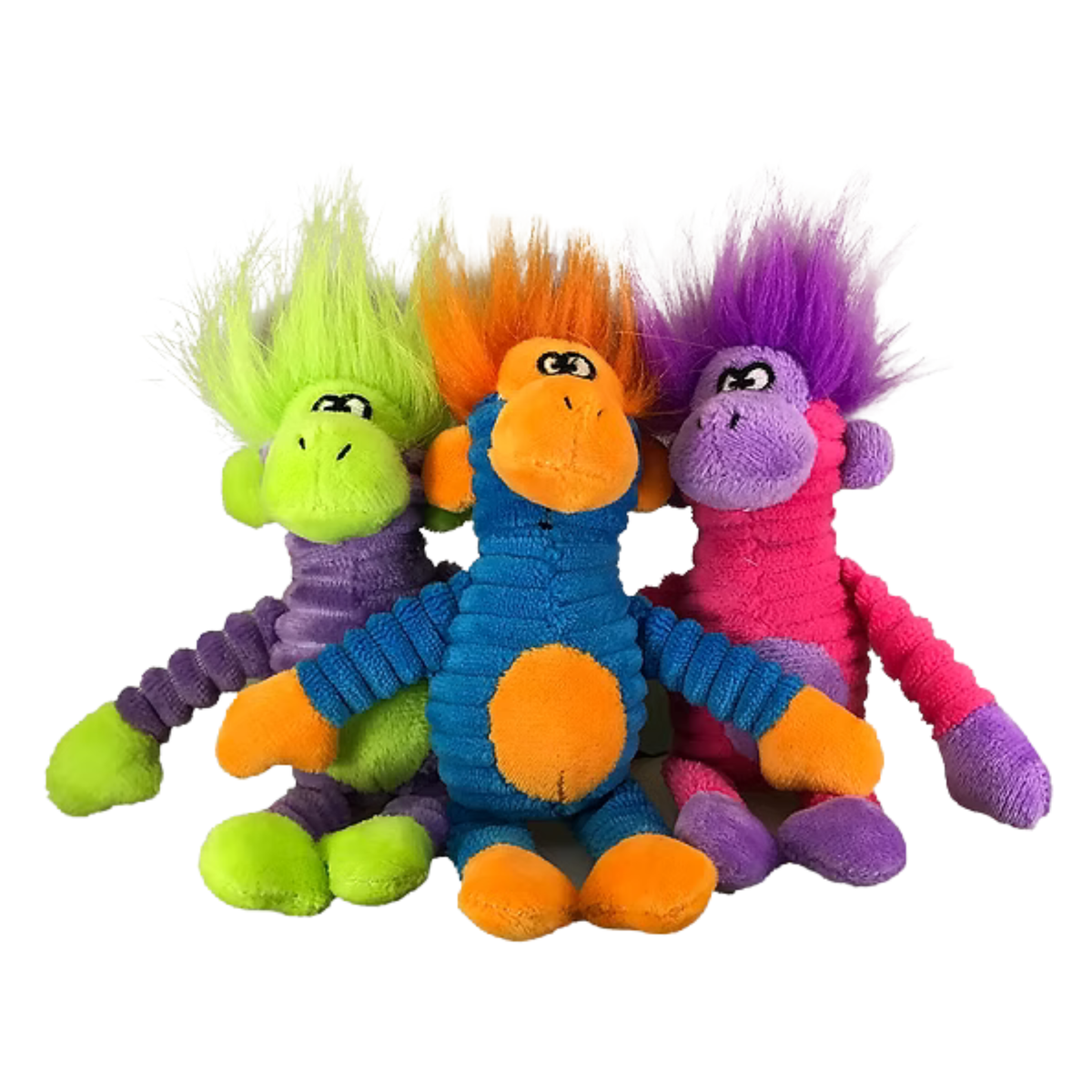 Petsport Tiny Tots MoMo Monkey Plush Dog Toy, Assorted 4 in