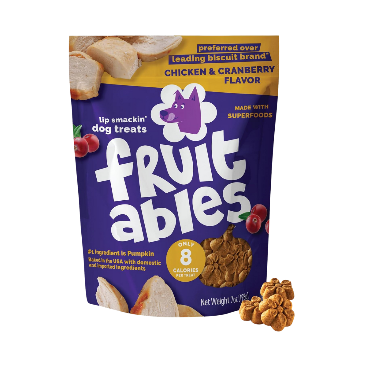 Fruitables Holiday Chicken & Cranberry Flavor Dog Treats 7 oz