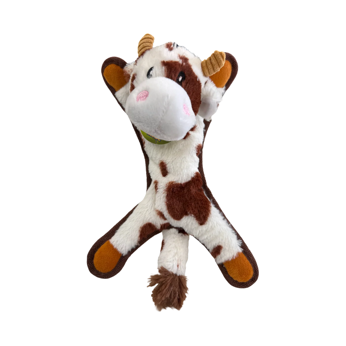 Lightning Dog Fuzzy Brown Cow Dog Toy