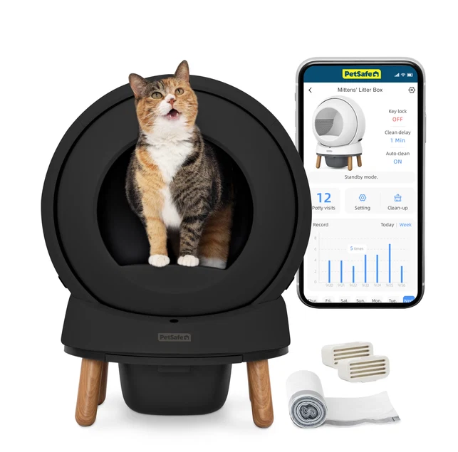Petsafe Black ScoopFree SmartSpin Self Cleaning Litter Box