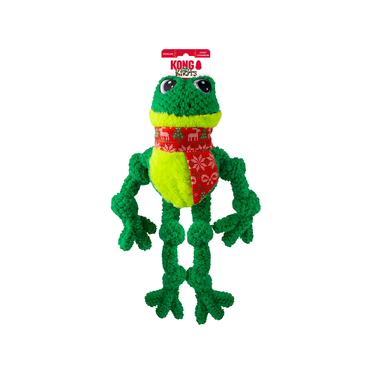 Kong Holiday Knots Frog Plush Dog Toy
