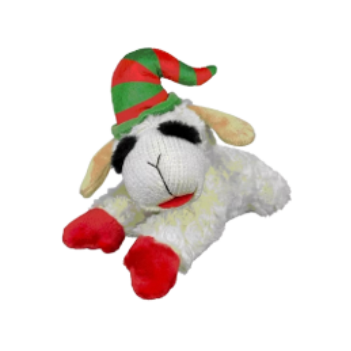 Multipet Holiday Elf Lamb Chop Plush Dog Toy 10.5 in