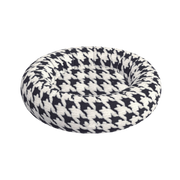 Spot Black and White Houndstooth Round Pet Bed 18 in