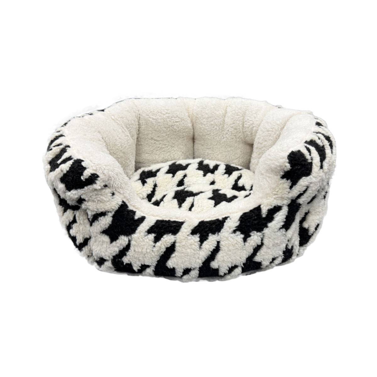 Spot Black and White Houndstooth Rectangle Pet Bed 18 in