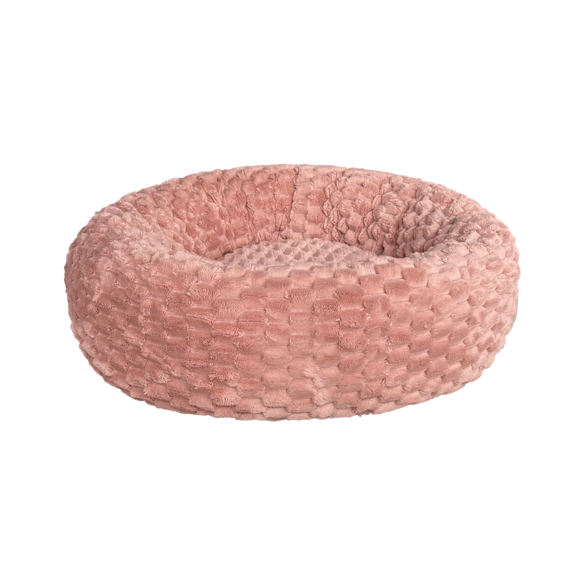 Spot Pink Flannel Round Pet Bed 18 in