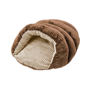 Spot Brown Corduroy Cuddle Cave Pet Bed 22 in