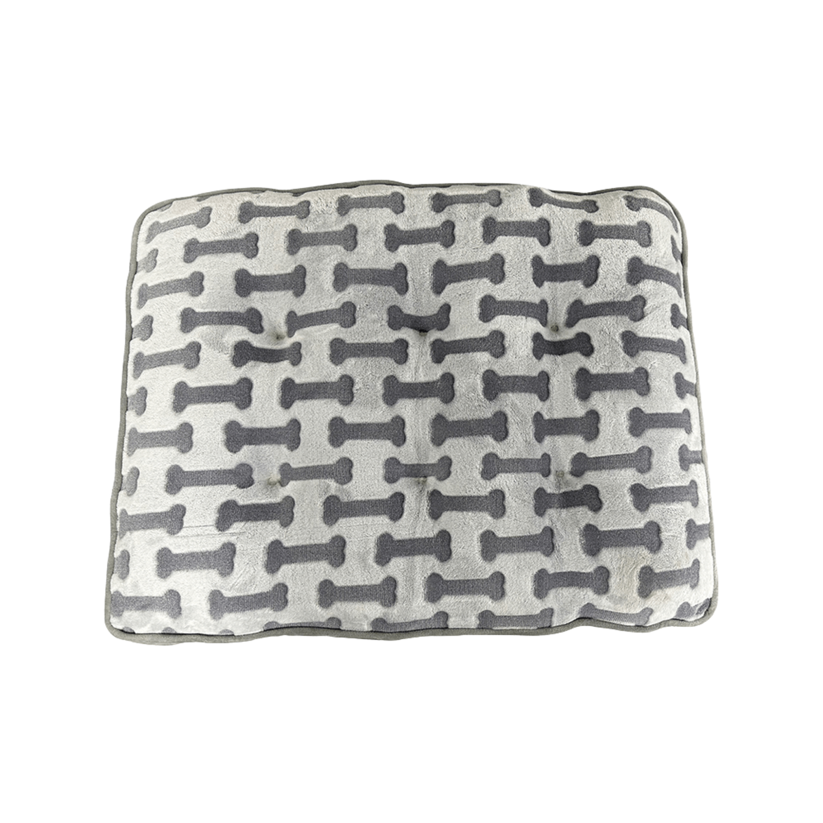 Spot Light Gray Luxe Bone Print Pillow Pet Bed 32 in