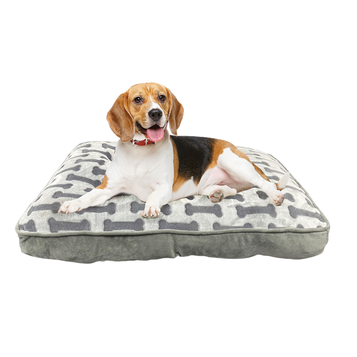 Spot Light Gray Luxe Bone Print Pillow Pet Bed 32 in