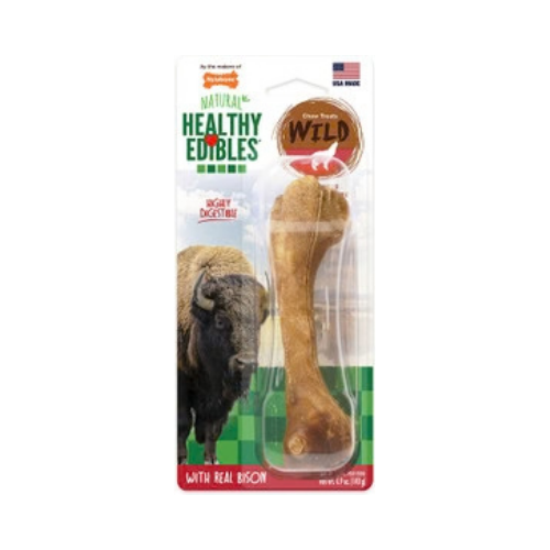 Healthy Edibles Wild With Real Bison Dog Bone Treat